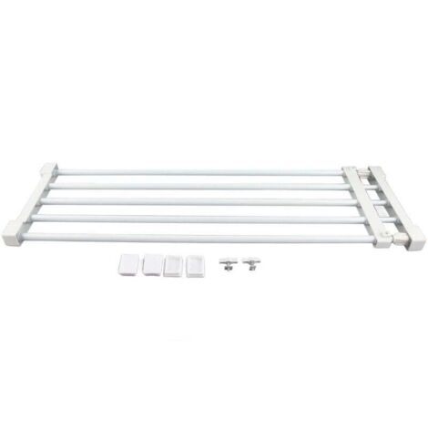 Enowelir Étagère Télescopique Réglable Sans Perçage Etagere Rangement en Métal Organiseur de Placard Diviseur Séparateur Extensible 75-120 cm pour Chambre, Salle de Bain, Cuisine