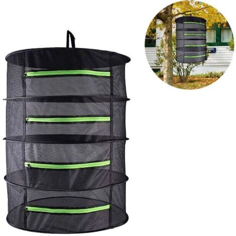 Enowelir Filet De Séchage Suspendu Pliable 4 ou 6 Couches Avec Fermetures À Glissière Pour Herbes Fruits et Légumes