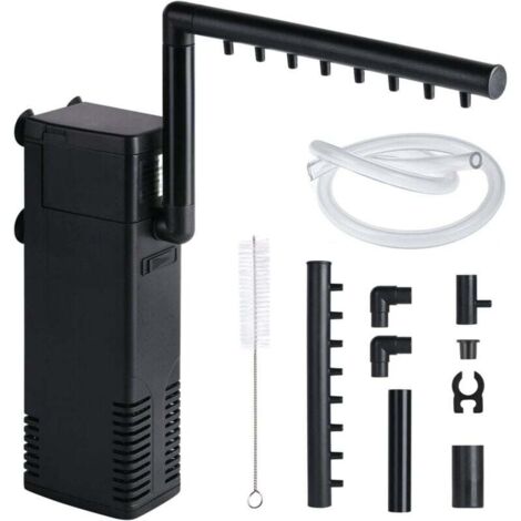 Enowelir Filtre Interne Aquarium 8W 600L/H pour Réservoir 80 Litres Petit Bassin Eau Froide ou Tropicale Tortue