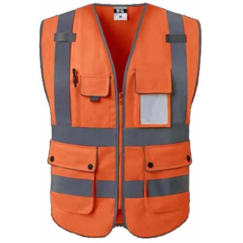 Enowelir Gilets de sécurité / gilet de travail / gilet de sécurité Poches et zip frontal