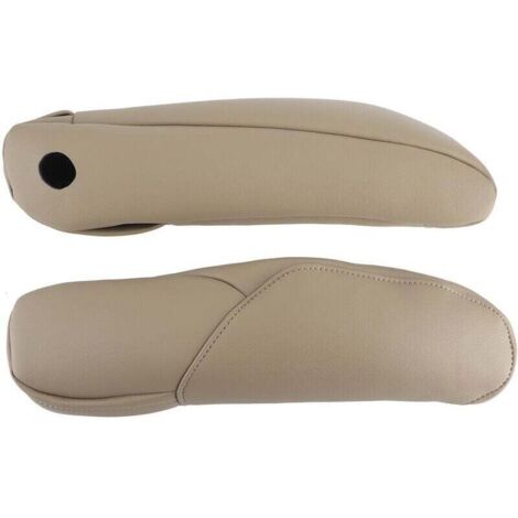 Enowelir Housse de poignée d'accoudoir de siège de voiture, garniture décorative en cuir microfibre adaptée à Honda CRV 2010 – 2017Beige