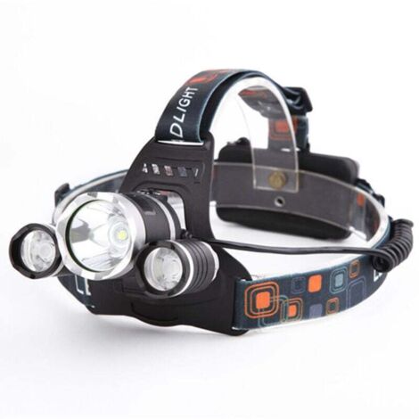Enowelir Lampe Frontale LED Puissante Rechargeable Torche Frontale Lampe Phare Orientable 4 Modes LED Frontale avec Câble USB et 2 Piles 18650 pour Peche Vélo Randonnée Course Camping
