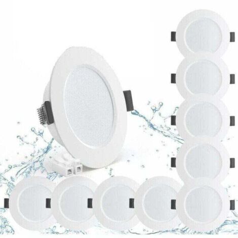 Enowelir Lot de 10 Spots LED Encastrables Extra-Plats 5W IP44 Blanc Neutre 4000K 450lm pour Plafond Salle de Bain Cuisine Salon