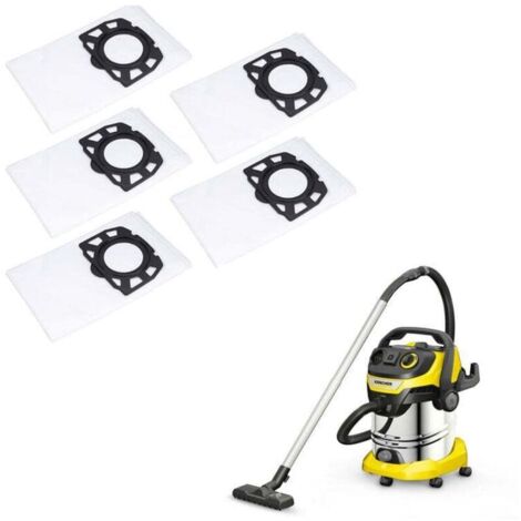 Enowelir Lot de 5 Sacs de Filtre Sacs d'aspirateur pour Karcher WD4 WD5 WD6 MV4 MV5 MV6, Pièces de Rechange Kit d'accessoires 2.863-006.0