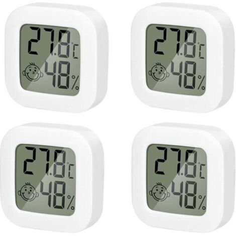 Enowelir Pack de 4 Thermomètres Hygromètres Intérieurs Mini Haute Précision pour Cuisine Bureau Chambre Bébé Serre