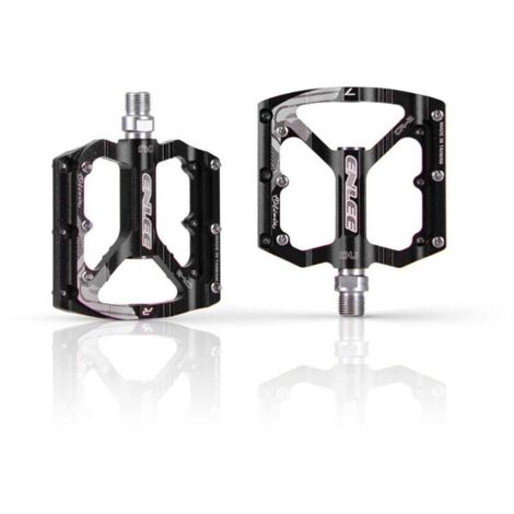 Enowelir Paire De Pédales VTT Aluminium CNC 9/16 Pouces Anti-Oxydation Pour Vélo De Route Noir