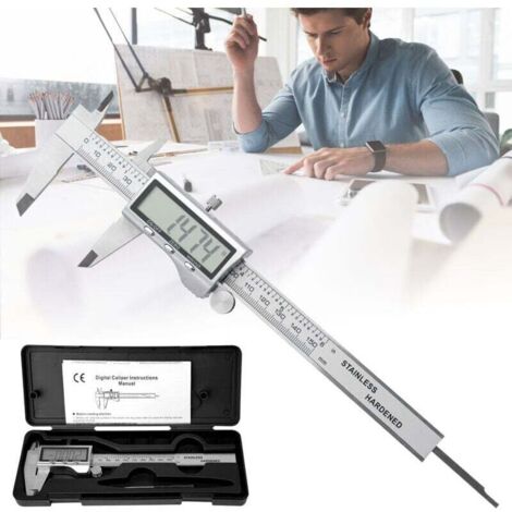 Enowelir Pied à coulisse électronique,  Pied à Coulisse Numérique avec Écran LCD IP54 Étanche, Professionnel Caliper 0-150mm, Acier Inoxydable, Conversion pouces/métrique