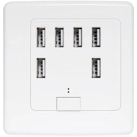 Enowelir prise murale universelle USB, 6 ports intégrés, panneau de charge 220V 4A, charge rapide