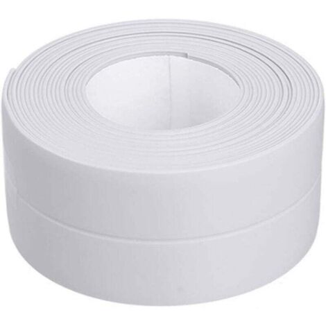 Enowelir Ruban étanche PVC Ruban Adhésif Blanc 3.2m3.8cm Bande Etancheite Autocollante pour Cuisine Bonde de Lavabo Salle de Bain