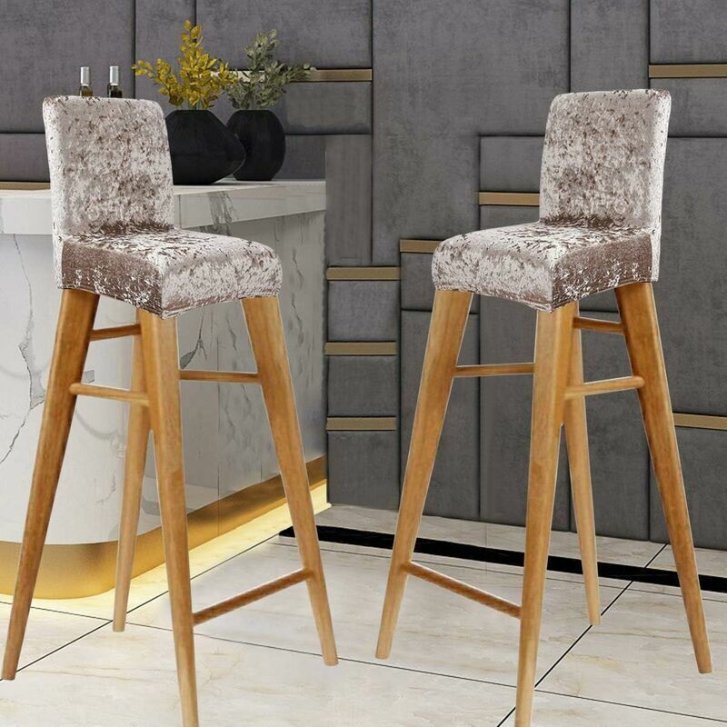 SL.GT Velours Housses de Chaise de Bar, Housse de Chaise Lavable Extensible et Amovible(4 Pcs)