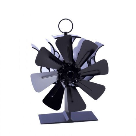 Enowelir Ventilateur de poêle à bois 8 pales silencieux avec thermomètre pour poêles à bois/cheminées