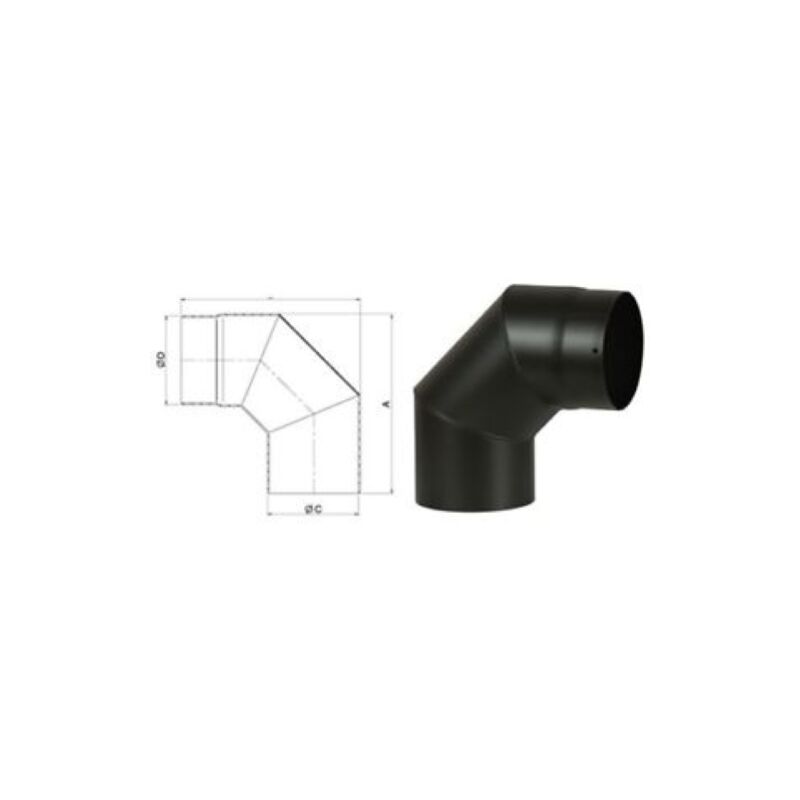 Enregistrer 90 coude en acier pour les conduits de fumA e 12 cm 120 mm a paisseur 2 mm