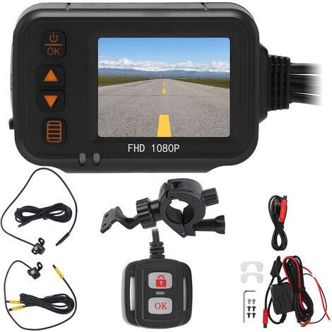 Moto GPS DVR Cam Dash Full HD 1080P + 720P Avant Vue Arrière