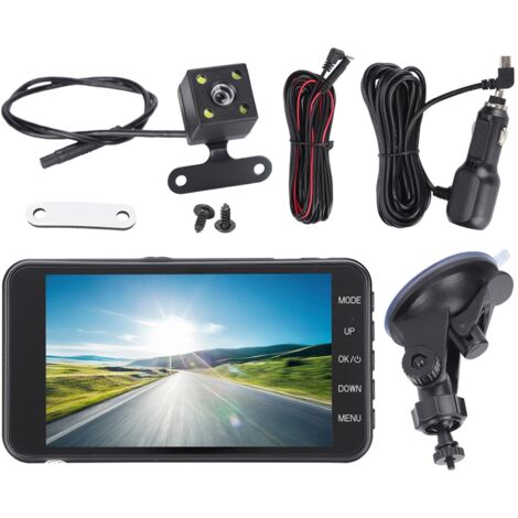 Enregistreur de conduite HD vision nocturne double objectif métallique 1080P caméra avant arrière voiture