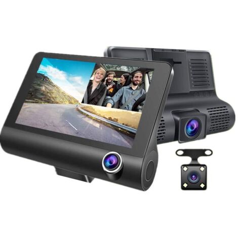 Enregistreur De Conduite Pour Voitures Avant Et Arrière Vitesse Caméra Détecteur Caméras Avant Et Arrière Avec Vision Nocturne Three lenses,One Size