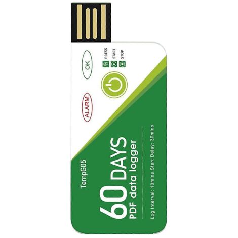 Enregistreur de données numériques avec capteur de température et alarme, prise USB ---