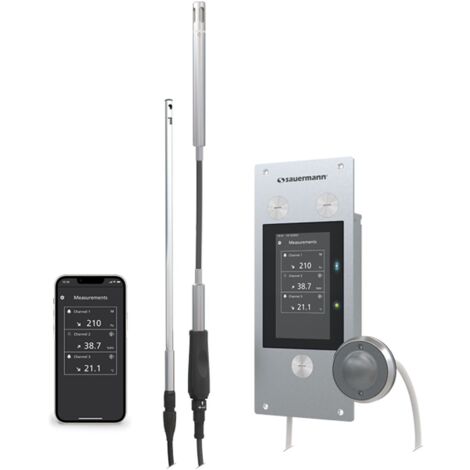 Enregistreur de données SAUERMANN. Si-CPE320, Vitesse de l'air, Pression, Température, 1 voie voies ( Prix pour 1 )