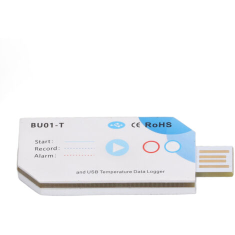 Enregistreur de Données Température USB avec Bluetooth, Application Mobile, Export PDF, 120 Jours d'Autonomie, 32000 Points de Mesure