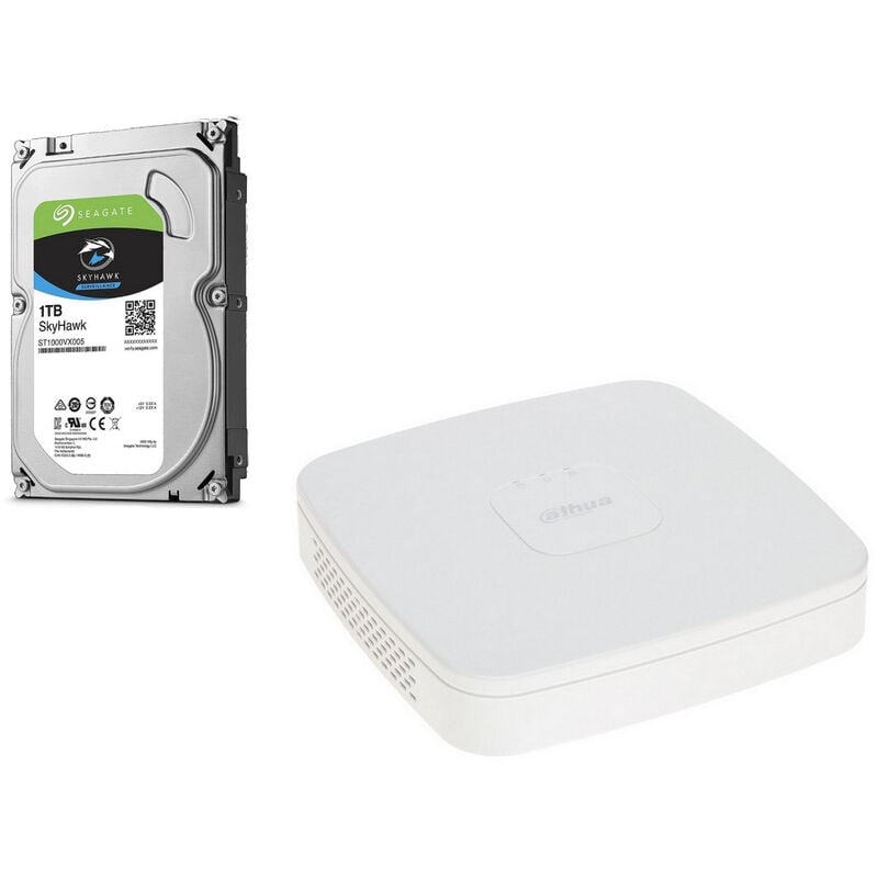 Dahua - Enregistreur ip 4 voies + disque dur 1TO pour caméras poe