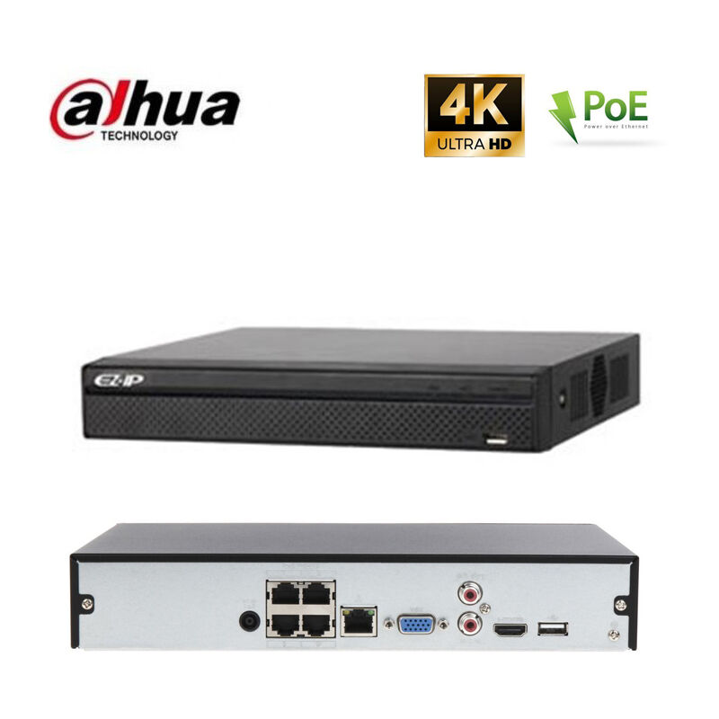 Iluminashop - nvr 4 canaux poe dahua 8.0 mpx onvif video surveillance