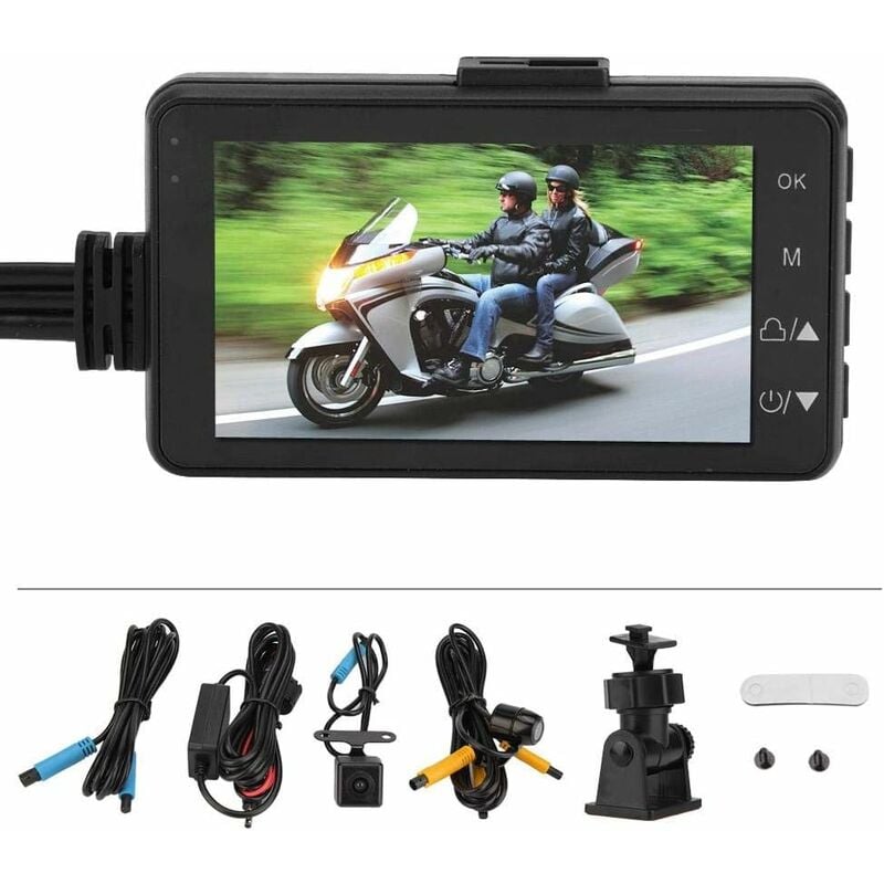 Crea - Enregistreur Vidéo de Moto dvr, Caméra d'Enregistrement Enregistreur Vidéo de Conduite 1080P Cam hd dvr Caméra à 120 Degrés