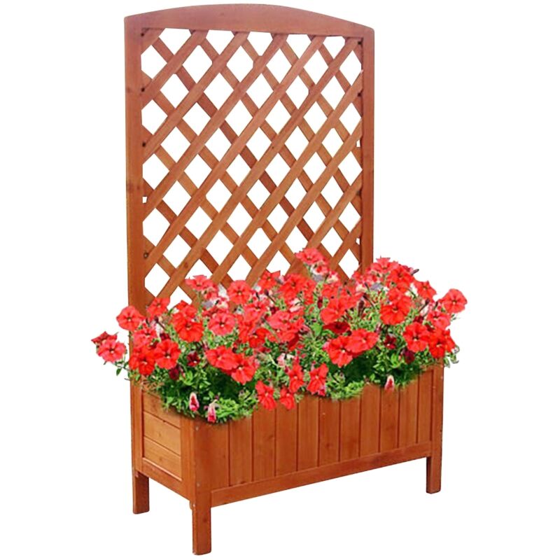 

Macetero Madera Rejilla para Plantas Enrejado Marrón Soporte para plantas Jardinera Maceta espaldera Enrejado de rosas Jardín rectangular