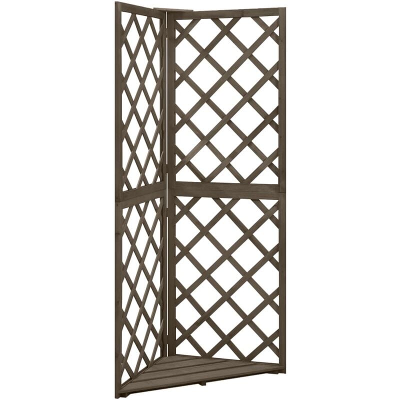 

Enrejado de esquina madera maciza de abeto gris 50x50x145 cm