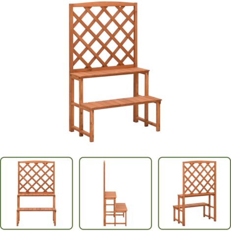 Enrejado de madera -  Soporte de plantas y enrejado madera de abeto 70x42x115 cm
