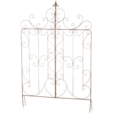 Enrejado decoración de jardín rosal plantas trepadoras 133 cm en metal marrón envejecido 100003888