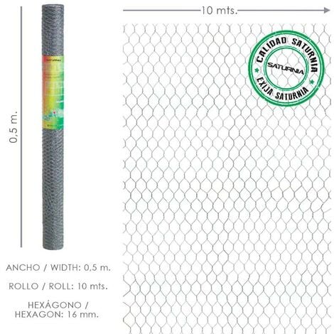 Enrejado triple torsion 16 / ancho 50 cm. rollo 10 metros uso domestico