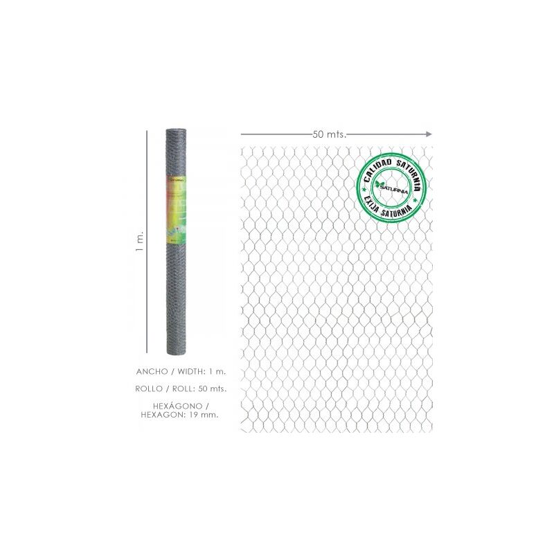 

Enrejado triple torsion 19/ 100 cm. rollo 50 metros uso domestico