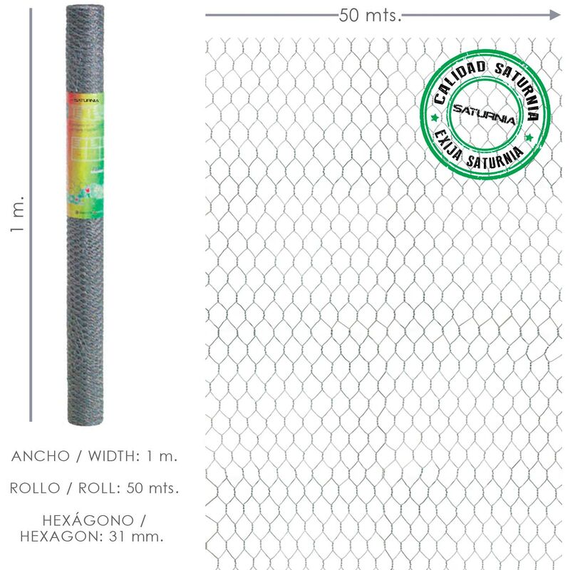 

Enrejado Triple Torsion 31/ 100 cm. Rollo 50 Metros Uso Domestico