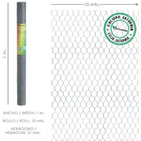Enrejado triple torsion 31/ ancho 100 cm. rollo 10 metros uso domestico