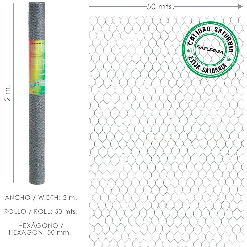 

Enrejado Triple Torsion 50/ 200 cm. Rollo 50 Metros Uso Domestico