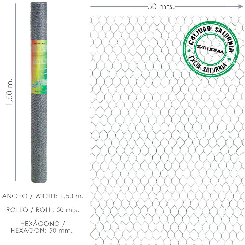

Enrejado Triple Torsion 50/ 150 cm. Rollo 50 Metros Uso Domestico