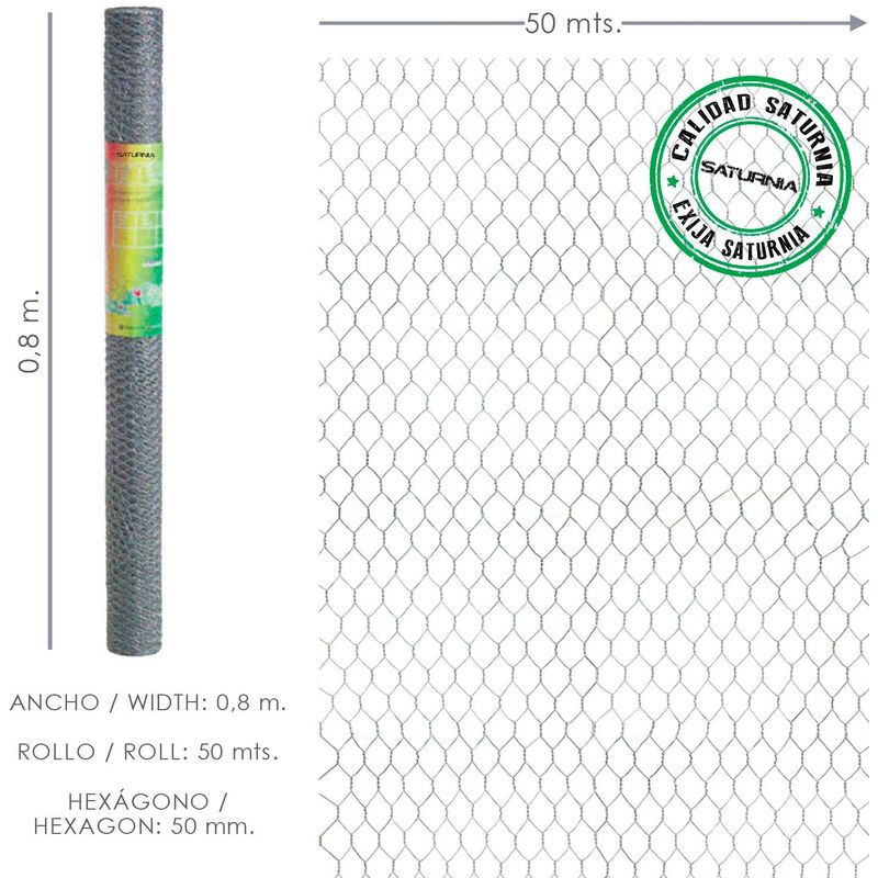 

Enrejado Triple Torsion 50/ 80 cm. Rollo 50 Metros Uso Domestico