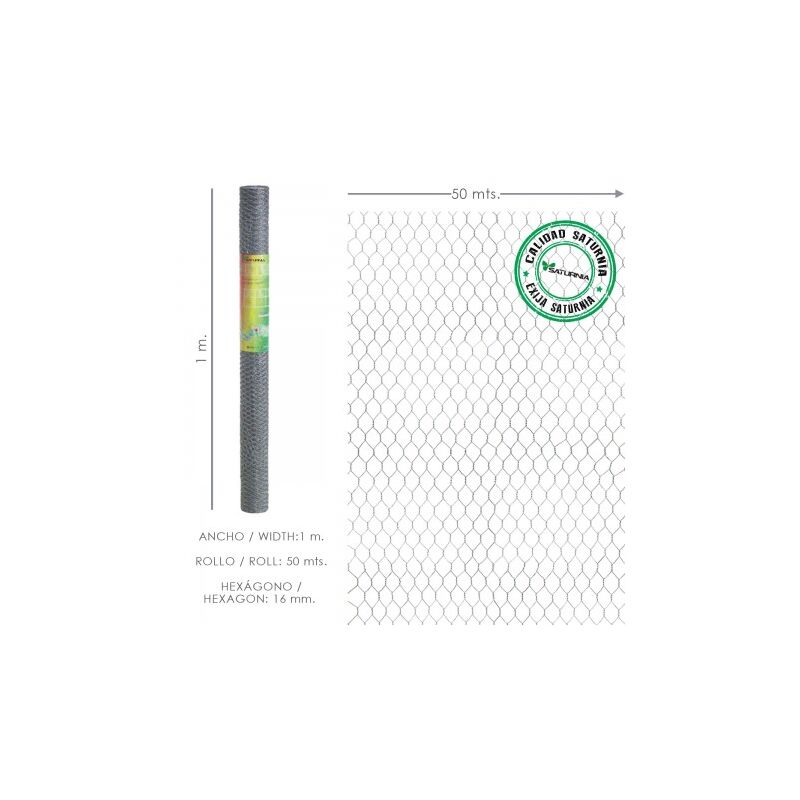 

Enrejado triple torsion 16/ 100 cm. rollo 50 metros uso domestico