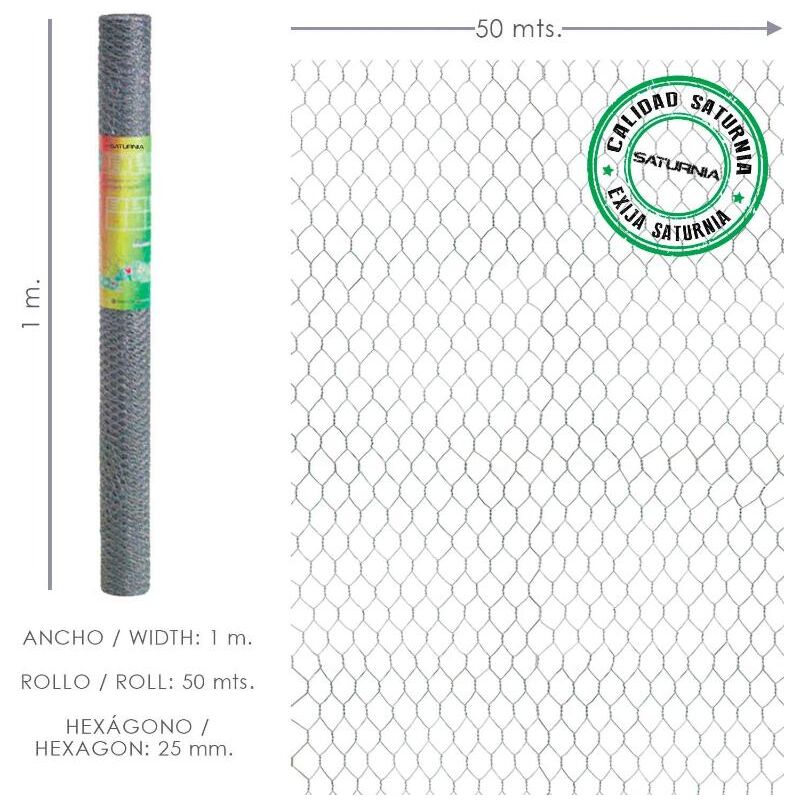 

Enrejado triple torsion 25/ 100 cm. rollo 50 metros uso domestico