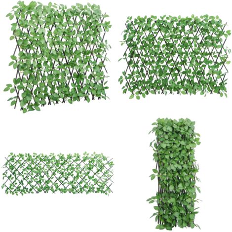 Enrejado valla expansible de hiedra artificial verde 180x65 cm - Valla extensible - Privacidad al aire libre