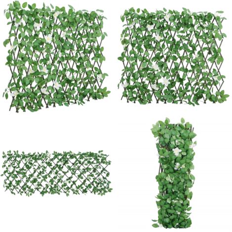 Enrejado valla expansible de hiedra artificial verde 186x30 cm - Valla extensible - Privacidad al aire libre