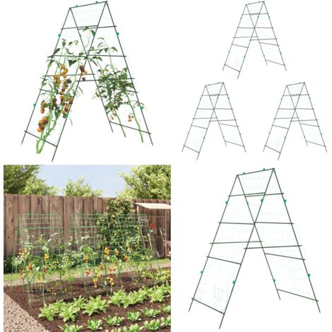 Enrejados de jardín plantas trepadoras forma A 3 unidades acero - Plantas trepadoras - Enrejado de acero