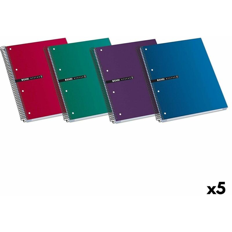 

Enri cuaderno espiral status microperforado 160 hojas 5x5 tapas extraduras a4mas colores -5u-