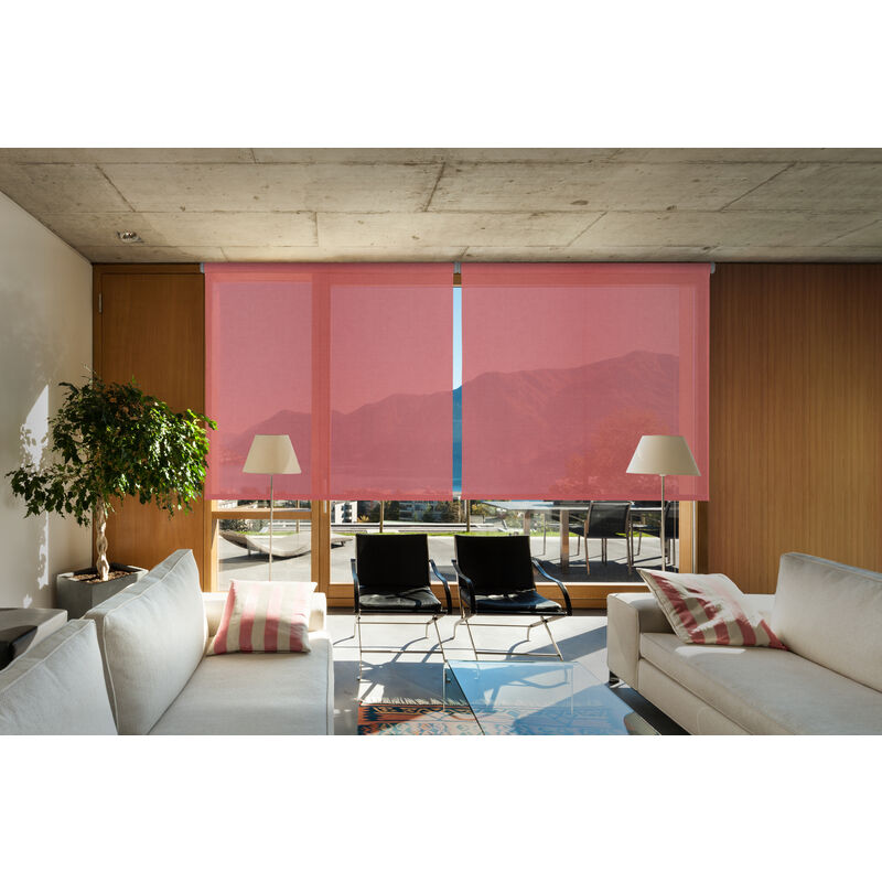 

Estor Enrollable Screen - Apertura 10% Plata Y Rojo 135 X 250