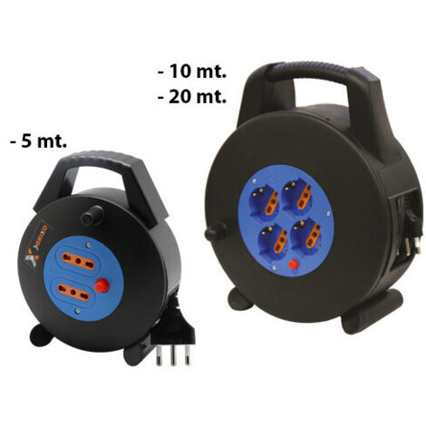 Enrollacables Brixo 3×1,5 mm² – cable de 10 m con 4 tomas de 10/16 A – Brixo