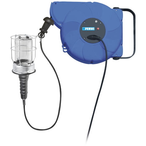 ENROLLADOR DE CABLE IP20 RETRACTIL 14 M PORTA LAMPARAS E27 FERVI 0428