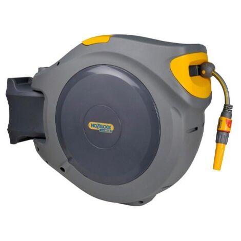 Enrollador de manguera AutoReel montado en la pared con sistema de rebobinado automático y manguera de 30 m HOZELOCK