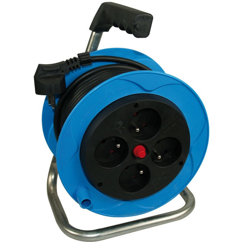 Enrouleur 220v-2300w 15mètres 3G1mm² 4 prises 16 a