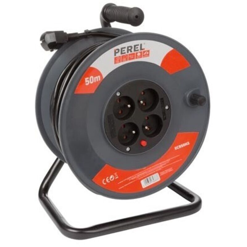 Enrouleur de câble, dérouleur câble, rallonge électrique, rallonge intérieure, 4 prises française, type e, broche de terre, disjoncteur thermique,