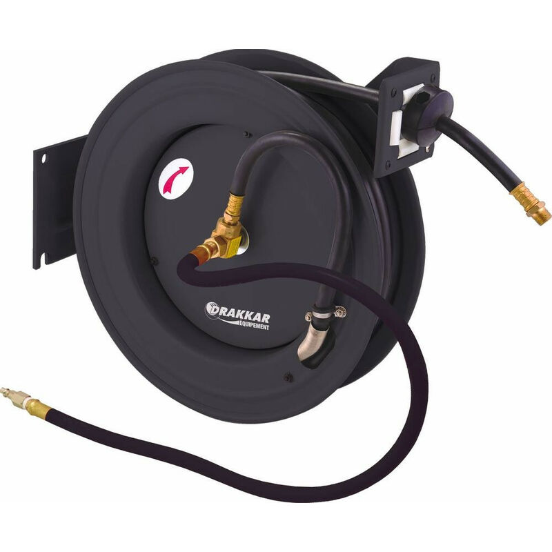 Drakkar Equipement - enrouleur 20 Metres tuyau air 10 mm automatique 51324
