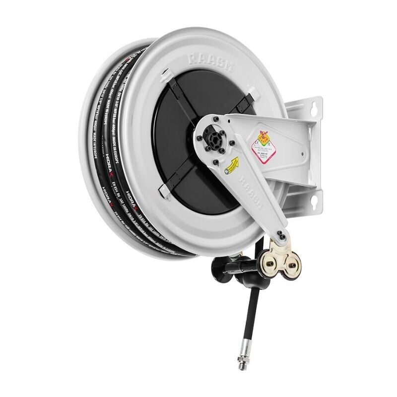 Raasm - Enrouleur air et eau 15 m ø g 1/2 (f) 20 bars Acier peint avec enroulement automatique et support mural fixe RA.8430.104